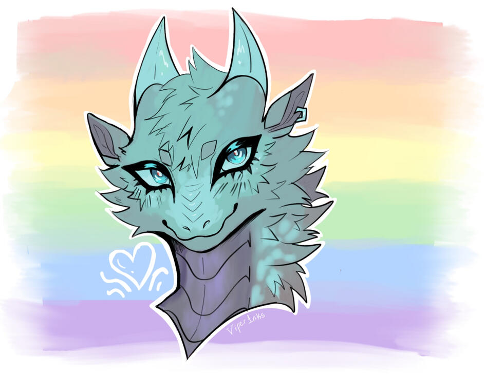 Line-art heavy pride icon (p)